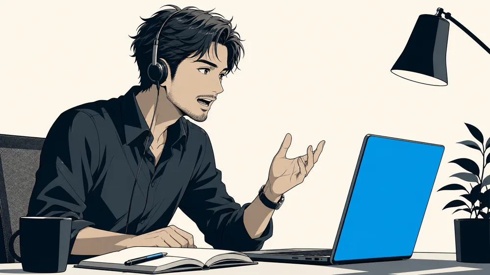 オンライン説明会で質問しながら条件を確かめる人